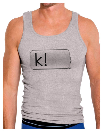 K Text Bubble Mens Ribbed Tank Top-Mens Ribbed Tank Top-TooLoud-Heather-Gray-Small-Davson Sales