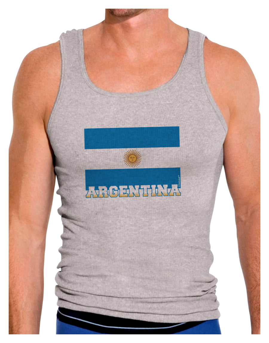 Argentina Flag Mens Ribbed Tank Top-Mens Ribbed Tank Top-TooLoud-White-Small-Davson Sales