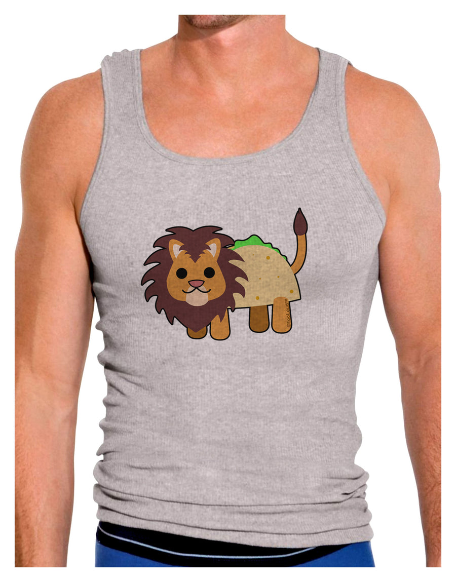 Cute Taco Lion Mens Ribbed Tank Top-Mens Ribbed Tank Top-TooLoud-White-Small-Davson Sales