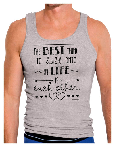 The Best Thing to Hold Onto in Life is Each Other - Distressed Mens Ribbed Tank Top-Mens Ribbed Tank Top-TooLoud-Heather-Gray-Small-Davson Sales