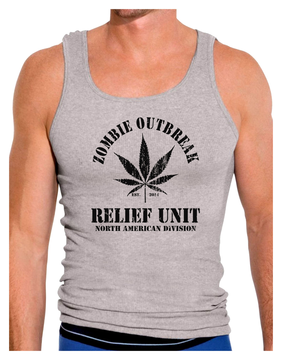 Zombie Outbreak Relief Unit - Marijuana Mens Ribbed Tank Top-Mens Ribbed Tank Top-TooLoud-White-Small-Davson Sales