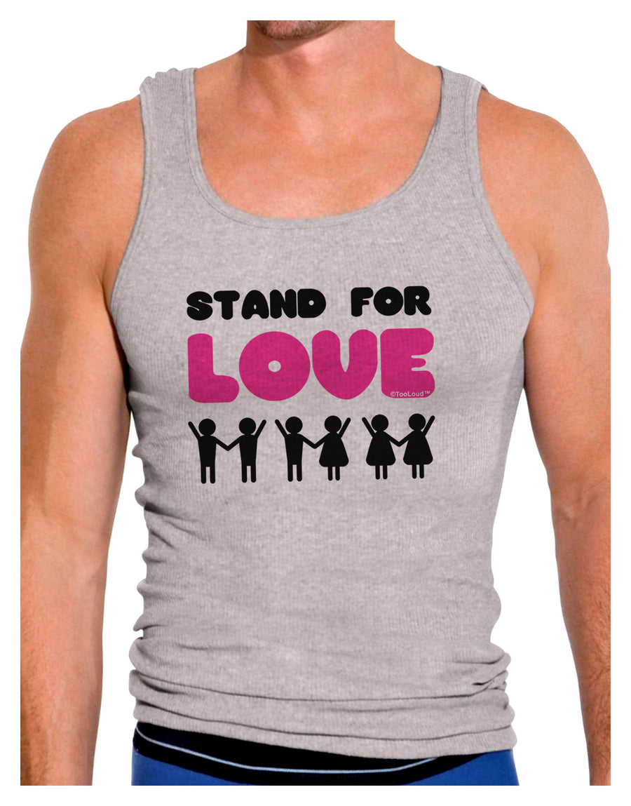 Stand For Love Pink Mens Ribbed Tank Top-Mens Ribbed Tank Top-TooLoud-White-Small-Davson Sales