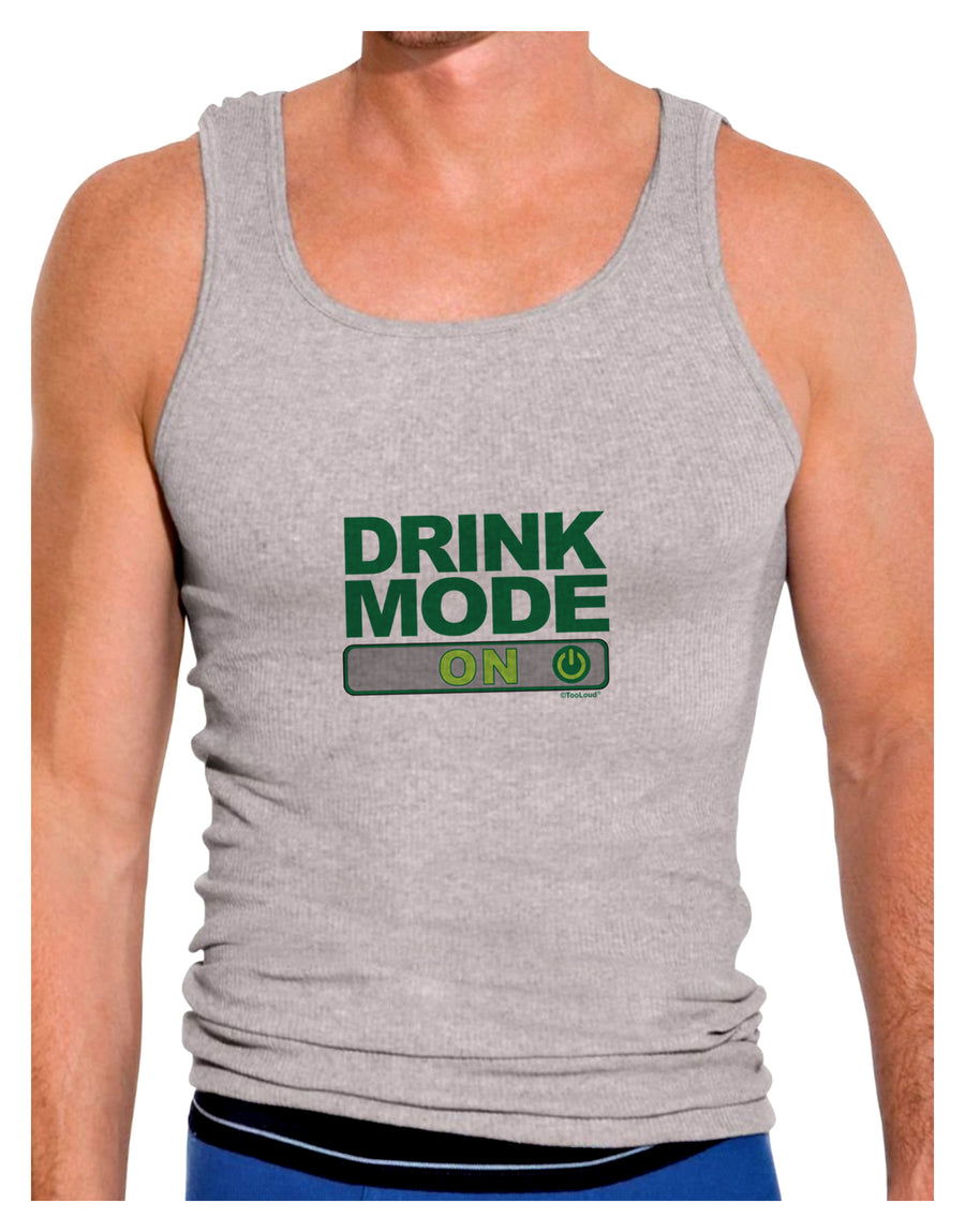 Drink Mode On Mens Ribbed Tank Top by TooLoud-Mens Ribbed Tank Top-TooLoud-White-Small-Davson Sales