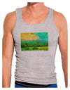 Mountain Sunset Watercolor Mens Ribbed Tank Top-Mens Ribbed Tank Top-TooLoud-Heather-Gray-Small-Davson Sales