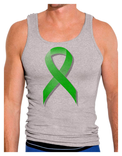 Lyme Disease Awareness Ribbon - Lime Green Mens Ribbed Tank Top-Mens Ribbed Tank Top-TooLoud-Heather-Gray-Small-Davson Sales