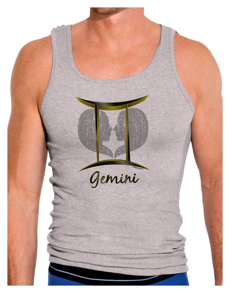 Gemini Symbol Mens Ribbed Tank Top-Mens Ribbed Tank Top-TooLoud-White-Small-Davson Sales