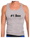 #1 Boss Text - Boss Day Mens Ribbed Tank Top-Mens Ribbed Tank Top-TooLoud-Heather-Gray-Small-Davson Sales