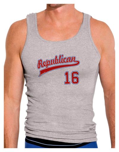 Republican Jersey 16 Mens Ribbed Tank Top-Mens Ribbed Tank Top-TooLoud-Heather-Gray-Small-Davson Sales