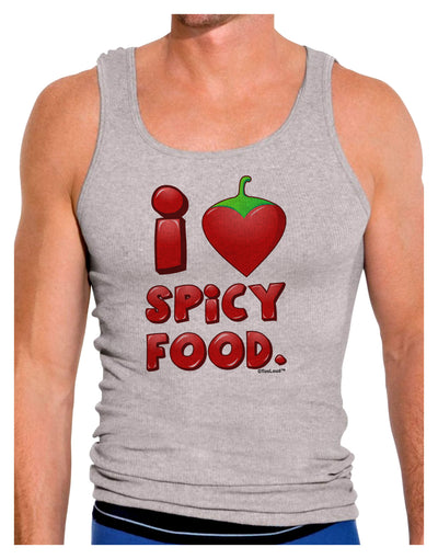 I Heart Spicy Food Mens Ribbed Tank Top-Mens Ribbed Tank Top-TooLoud-Heather-Gray-Small-Davson Sales