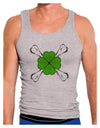 Clover and Crossbones Mens Ribbed Tank Top by TooLoud-Mens Ribbed Tank Top-TooLoud-Heather-Gray-Small-Davson Sales