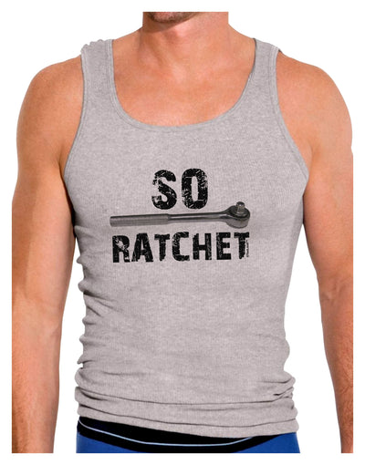 So Ratchet Mens Ribbed Tank Top-Mens Ribbed Tank Top-TooLoud-Heather-Gray-Small-Davson Sales