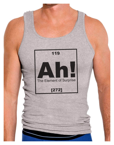 Ah the Element of Surprise Funny Science Mens Ribbed Tank Top by TooLoud-Mens Ribbed Tank Top-TooLoud-Heather-Gray-Small-Davson Sales