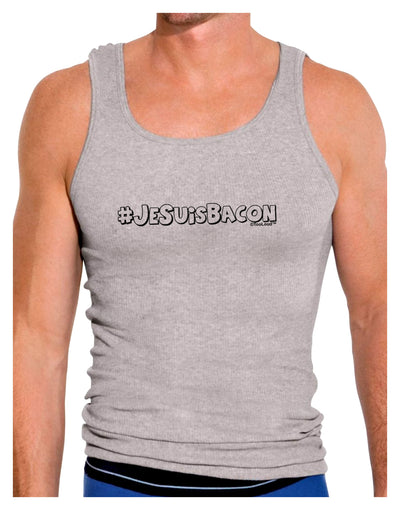 Hashtag JeSuisBacon Deco Mens Ribbed Tank Top-Mens Ribbed Tank Top-TooLoud-Heather-Gray-Small-Davson Sales