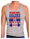 These Colors Don't Run But I Do - Patriotic Workout Mens Ribbed Tank Top-Mens Ribbed Tank Top-TooLoud-Heather-Gray-Small-Davson Sales