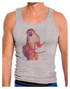 Monkey in Tree Watercolor Mens Ribbed Tank Top-Mens Ribbed Tank Top-TooLoud-Heather-Gray-Small-Davson Sales