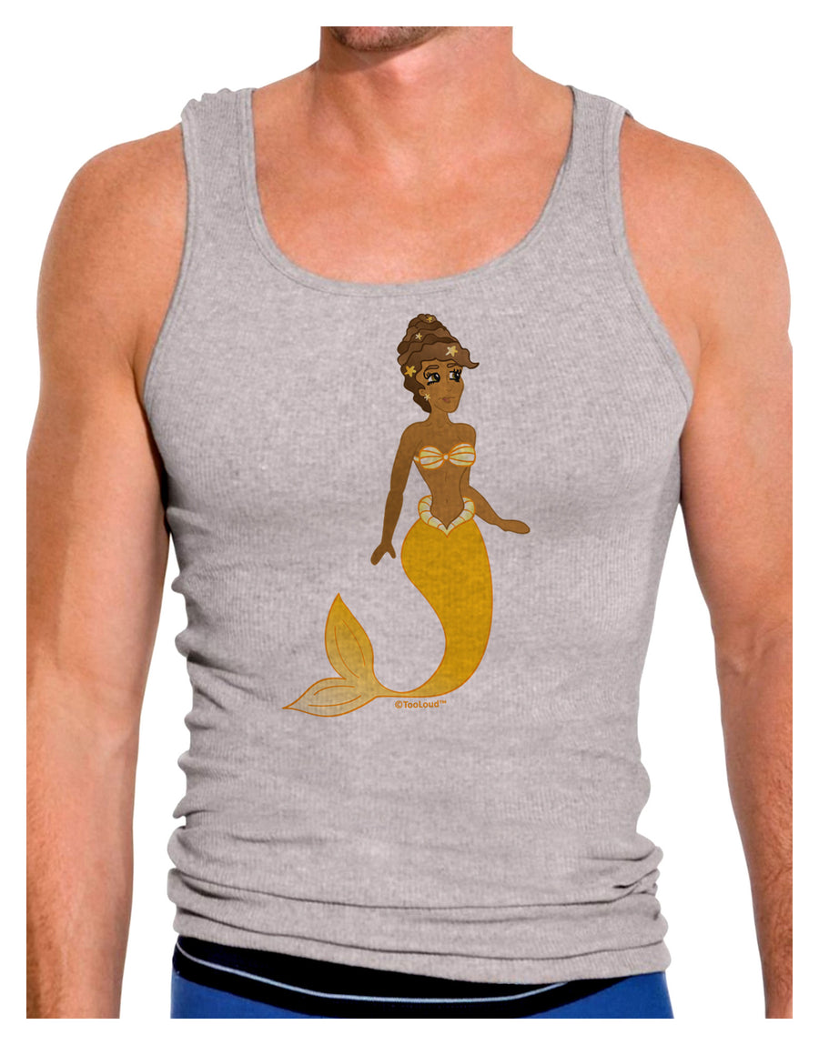 Mermaid Design - Yellow Mens Ribbed Tank Top-Mens Ribbed Tank Top-TooLoud-White-Small-Davson Sales