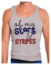 Oh My Stars and Stripes - Patriotic Design Mens Ribbed Tank Top-Mens Ribbed Tank Top-TooLoud-Heather-Gray-Small-Davson Sales