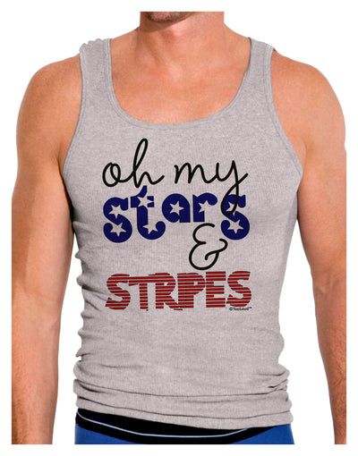 Oh My Stars and Stripes - Patriotic Design Mens Ribbed Tank Top-Mens Ribbed Tank Top-TooLoud-Heather-Gray-Small-Davson Sales