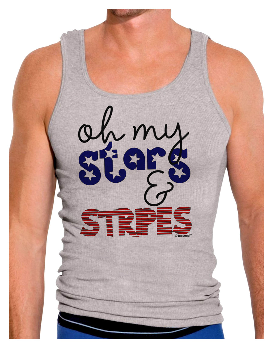 Oh My Stars and Stripes - Patriotic Design Mens Ribbed Tank Top-Mens Ribbed Tank Top-TooLoud-White-Small-Davson Sales