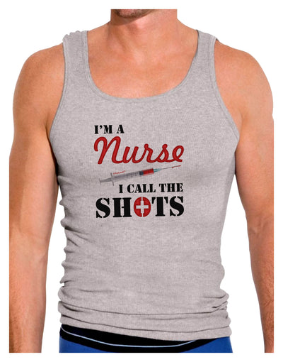 Nurse - Call The Shots Mens Ribbed Tank Top-Mens Ribbed Tank Top-TooLoud-Heather-Gray-Small-Davson Sales