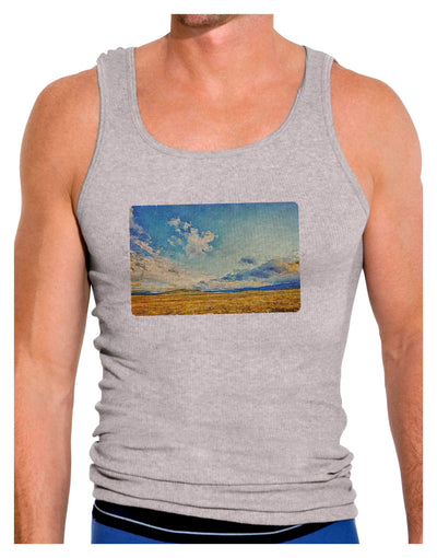 Garden of the Gods Watercolor Mens Ribbed Tank Top-Mens Ribbed Tank Top-TooLoud-Heather-Gray-Small-Davson Sales