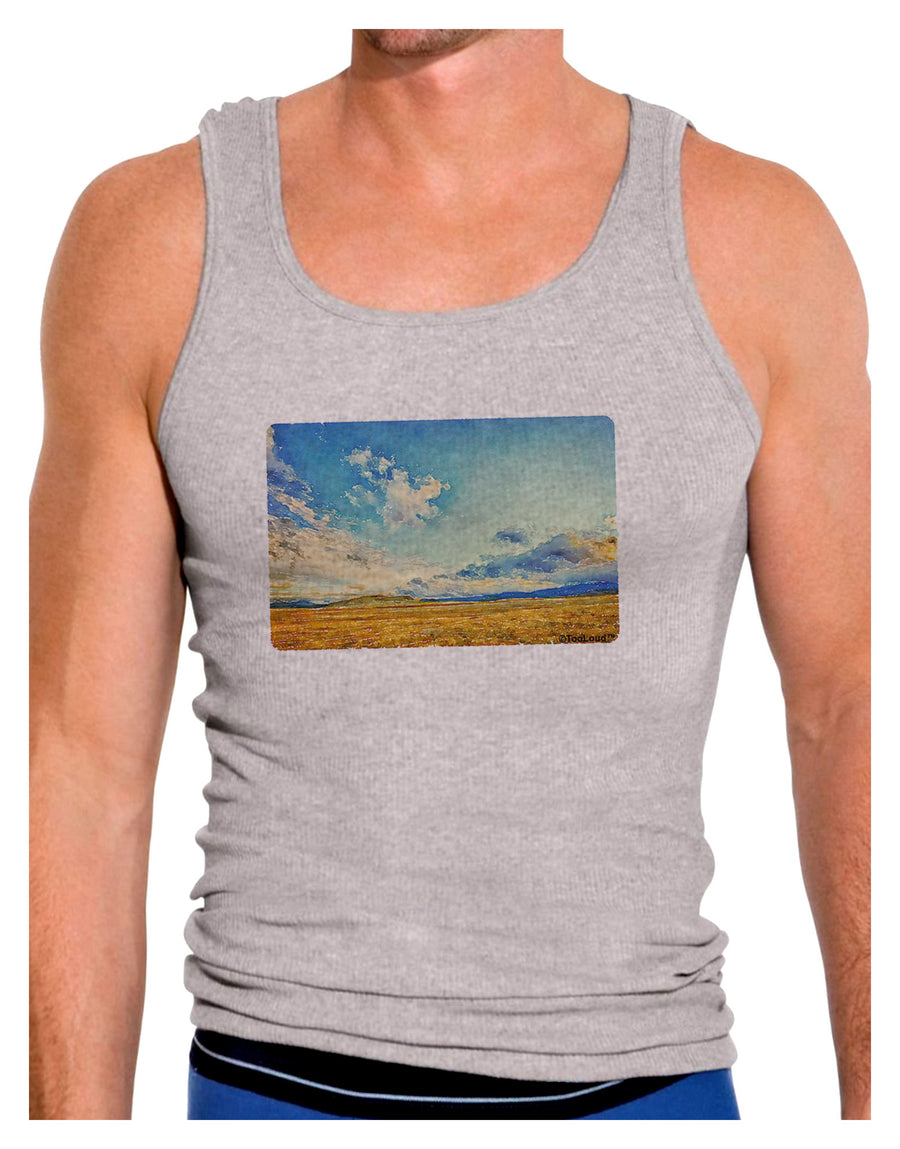 Garden of the Gods Watercolor Mens Ribbed Tank Top-Mens Ribbed Tank Top-TooLoud-White-Small-Davson Sales