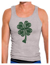 3D Style Celtic Knot 4 Leaf Clover Mens Ribbed Tank Top-Mens Ribbed Tank Top-TooLoud-Heather-Gray-Small-Davson Sales