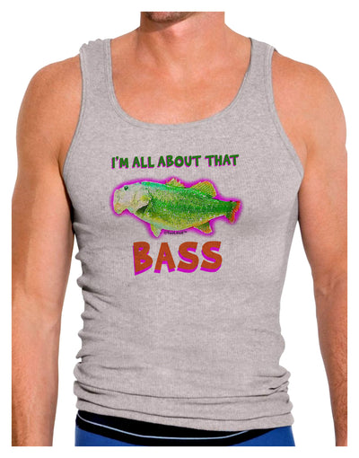 All About That Bass Fish Watercolor Mens Ribbed Tank Top-Mens Ribbed Tank Top-TooLoud-Heather-Gray-Small-Davson Sales