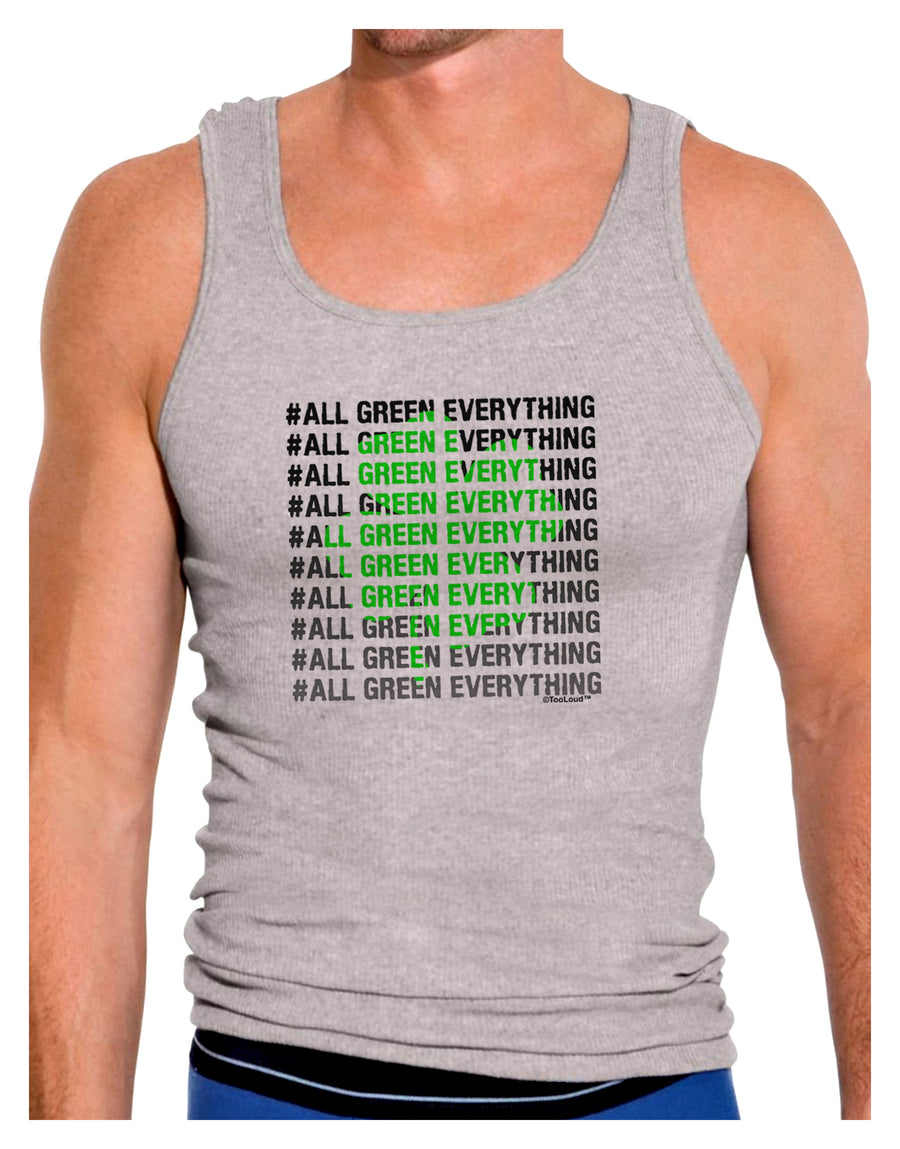 All Green Everything Clover Mens Ribbed Tank Top-Mens Ribbed Tank Top-TooLoud-White-Small-Davson Sales