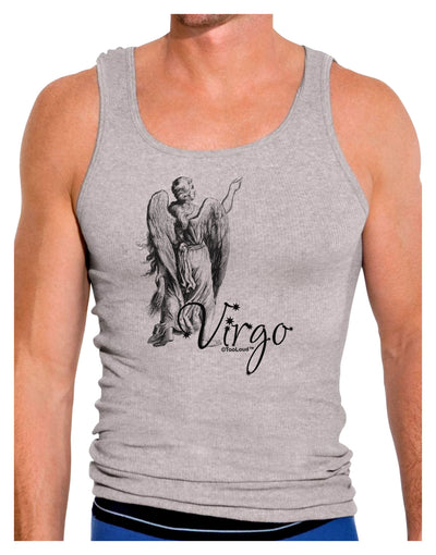 Virgo Illustration Mens Ribbed Tank Top-Mens Ribbed Tank Top-TooLoud-Heather-Gray-Small-Davson Sales