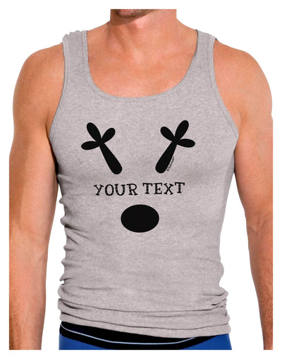 Personalized Matching Reindeer Family Design - Your Text Mens Ribbed Tank Top-Mens Ribbed Tank Top-TooLoud-Heather-Gray-Small-Davson Sales