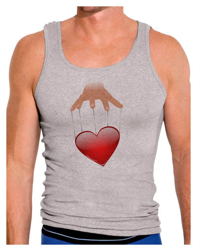 Heart on Puppet Strings Mens Ribbed Tank Top-Mens Ribbed Tank Top-TooLoud-Heather-Gray-Small-Davson Sales