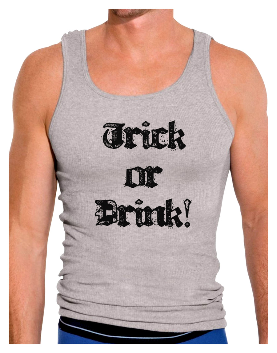 Trick or Drink - Halloween Funny Mens Ribbed Tank Top-Mens Ribbed Tank Top-TooLoud-White-Small-Davson Sales