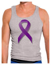 Crohn’s Disease Awareness Ribbon - Purple Mens Ribbed Tank Top-Mens Ribbed Tank Top-TooLoud-Heather-Gray-Small-Davson Sales