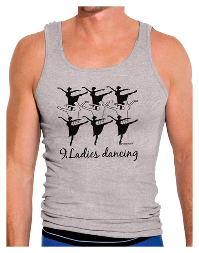 Nine Ladies Dancing Text Mens Ribbed Tank Top-Mens Ribbed Tank Top-TooLoud-Heather-Gray-Small-Davson Sales