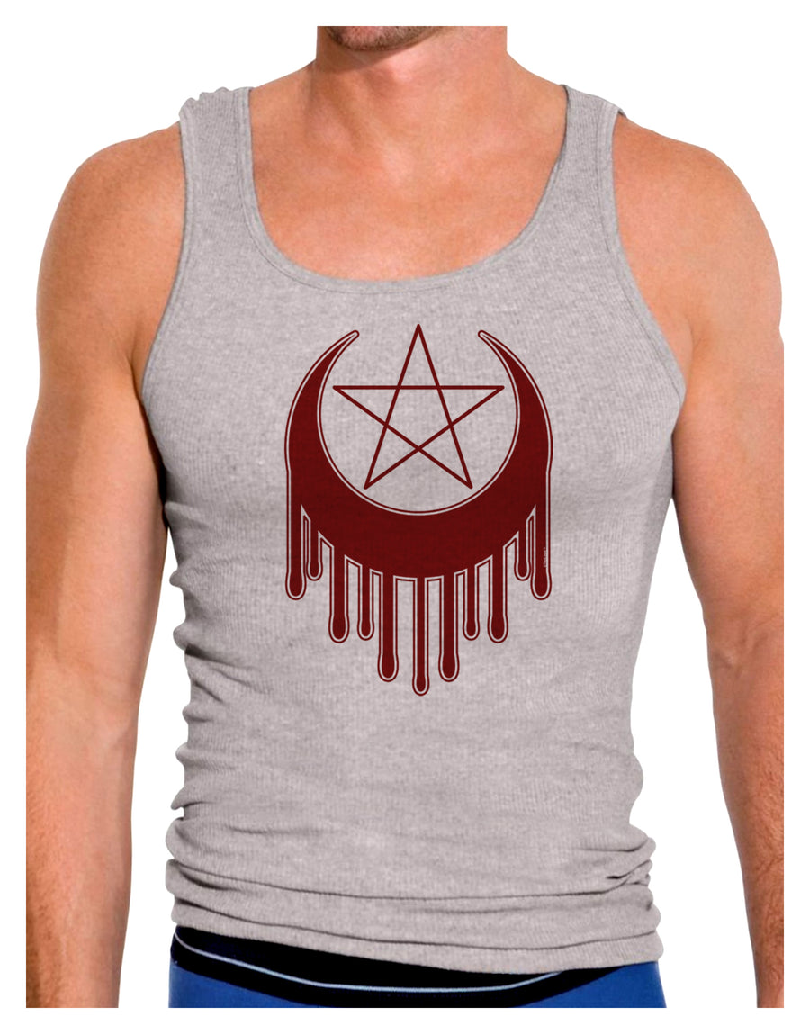 Weeping Crescent Blood Moon Star Mens Ribbed Tank Top-Mens Ribbed Tank Top-TooLoud-White-Small-Davson Sales