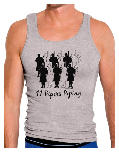 Eleven Pipers Piping Text Mens Ribbed Tank Top-Mens Ribbed Tank Top-TooLoud-Heather-Gray-Small-Davson Sales