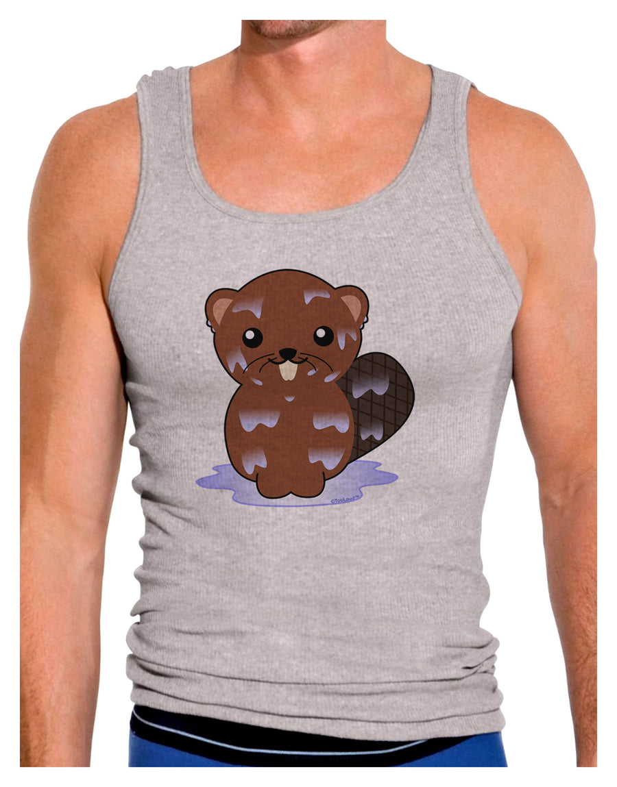 Cute Wet Beaver Mens Ribbed Tank Top-Mens Ribbed Tank Top-TooLoud-White-Small-Davson Sales