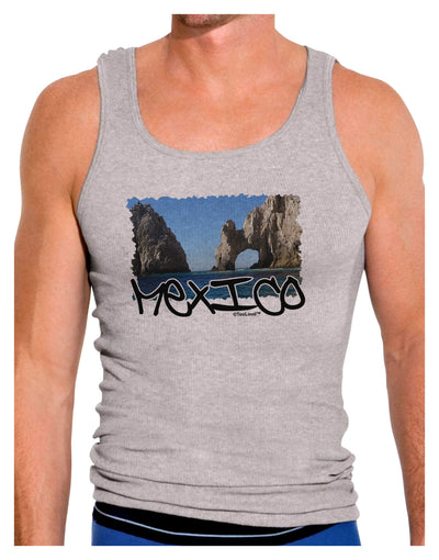 Mexico - Islands Cut-out Mens Ribbed Tank Top-Mens Ribbed Tank Top-TooLoud-Heather-Gray-Small-Davson Sales