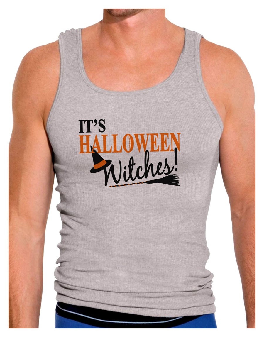 It's Halloween Witches Hat Mens Ribbed Tank Top-Mens Ribbed Tank Top-TooLoud-White-Small-Davson Sales