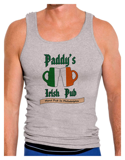 Paddy's Irish Pub Mens Ribbed Tank Top by TooLoud-Mens Ribbed Tank Top-TooLoud-Heather-Gray-Small-Davson Sales