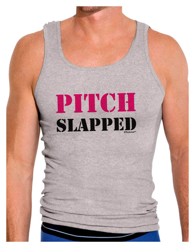 Pitch Slapped - Pink Mens Ribbed Tank Top-Mens Ribbed Tank Top-TooLoud-Heather-Gray-Small-Davson Sales