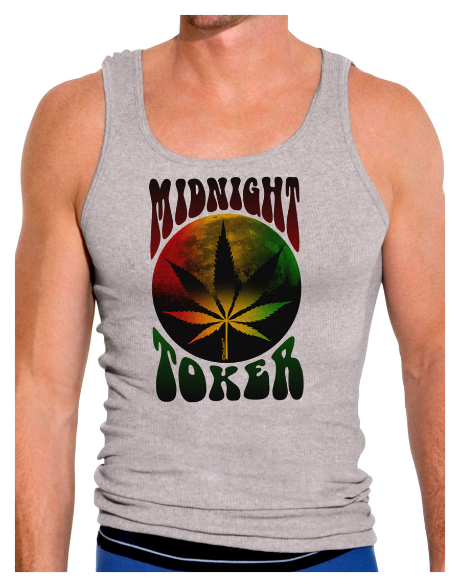 Midnight Toker Marijuana Mens Ribbed Tank Top-Mens Ribbed Tank Top-TooLoud-White-Small-Davson Sales