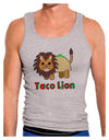 Cute Taco Lion Text Mens Ribbed Tank Top-Mens Ribbed Tank Top-TooLoud-Heather-Gray-Small-Davson Sales