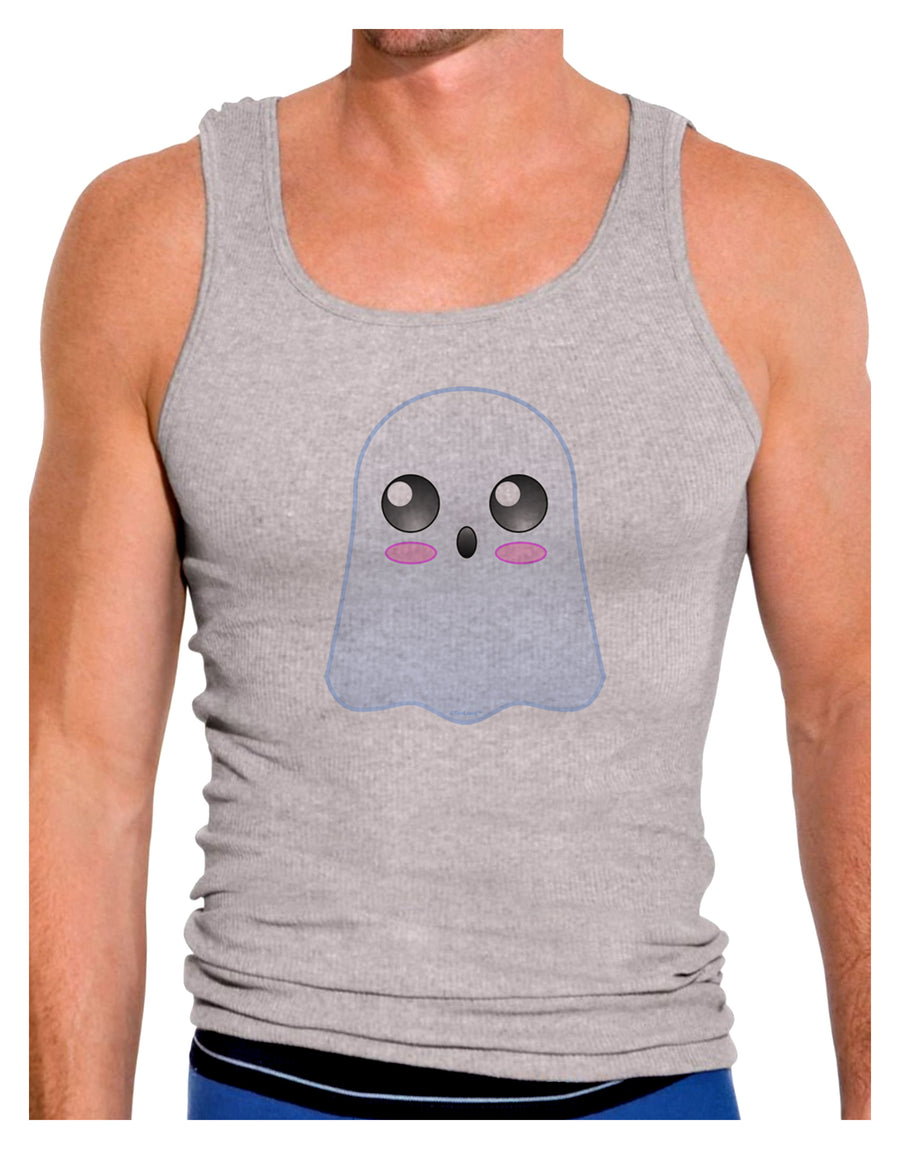 Gabe the Cute Ghost - Halloween Mens Ribbed Tank Top-Mens Ribbed Tank Top-TooLoud-White-Small-Davson Sales