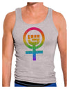 Rainbow Distressed Feminism Symbol Mens Ribbed Tank Top-Mens Ribbed Tank Top-TooLoud-Heather-Gray-Small-Davson Sales