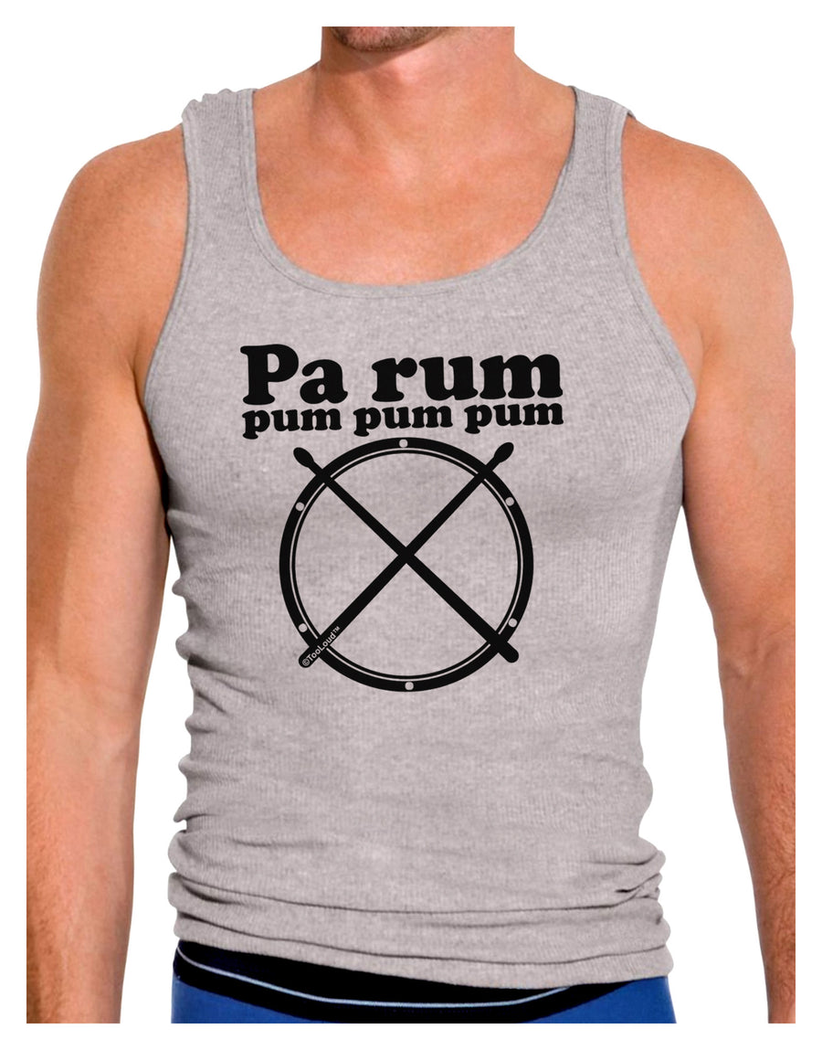 Pa Rum Pum Pum Pum BnW Mens Ribbed Tank Top-Mens Ribbed Tank Top-TooLoud-White-Small-Davson Sales