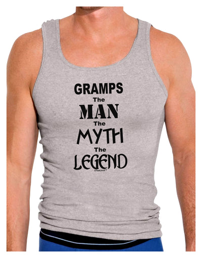 Gramps The Man The Myth The Legend Mens Ribbed Tank Top by TooLoud-Mens Ribbed Tank Top-TooLoud-Heather-Gray-Small-Davson Sales