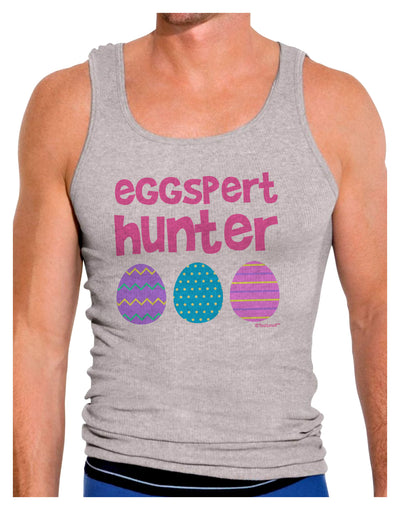 TooLoud Eggspert Hunter - Easter - Pink Mens Ribbed Tank Top-Mens Ribbed Tank Top-TooLoud-Heather-Gray-Small-Davson Sales