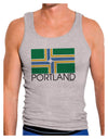 Portland Oregon Flag Text Mens Ribbed Tank Top-Mens Ribbed Tank Top-TooLoud-Heather-Gray-Small-Davson Sales